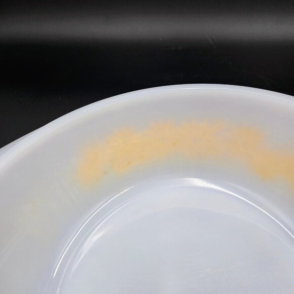 Vintage Glasbake Ovenware Yellow Daisy Casserole 514 Lid Brass Warming Stand Lid - Picture 15 of 16